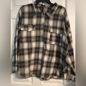 Neutral oversized flannel